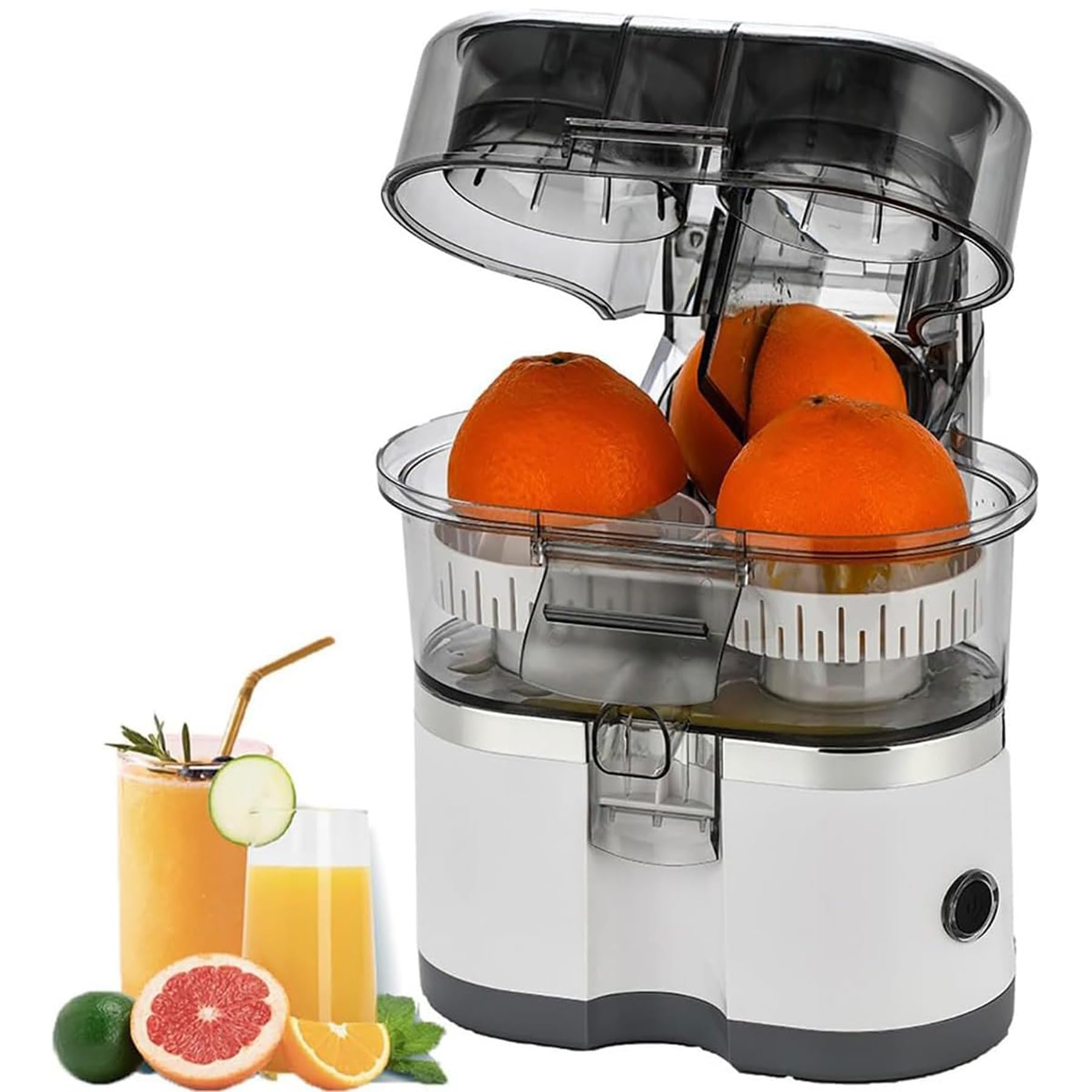 Fruit Electric Juicer 電動ジューサー ステンレス 果汁機 400Ml Dual-Head Orange Juicer,Dual-Head Electric Juicer, 100W